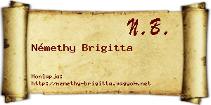 Némethy Brigitta névjegykártya